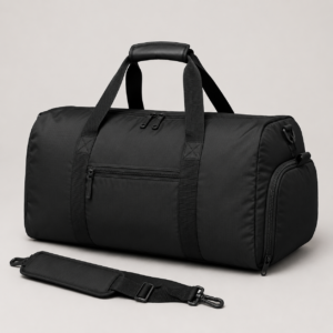 Nylon Weekend Travel Bag in Black