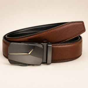 Reversible Automatic Buckle Belt for Men in Brown and Black
