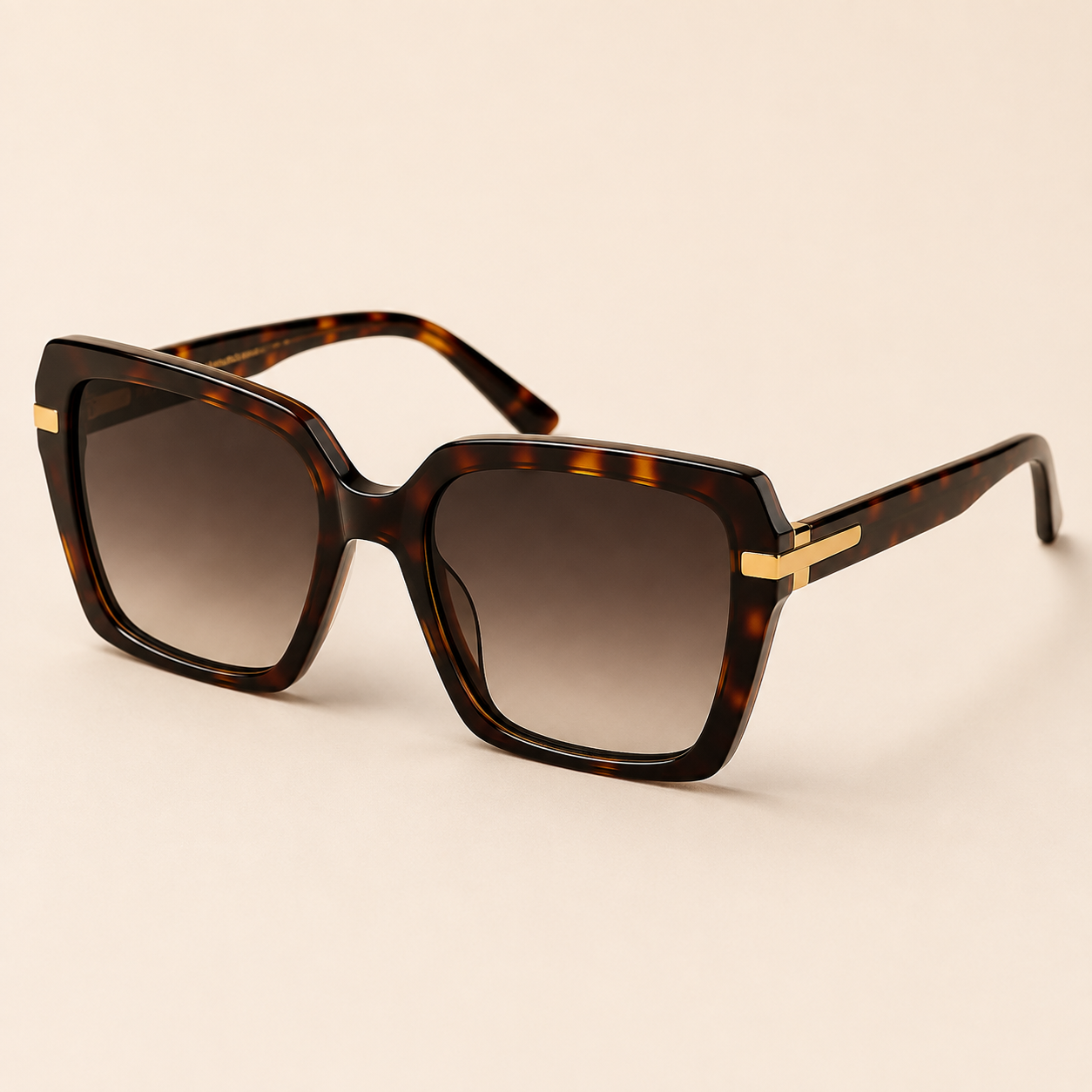 Oversized Geometric Sunglasses in Tortoiseshell