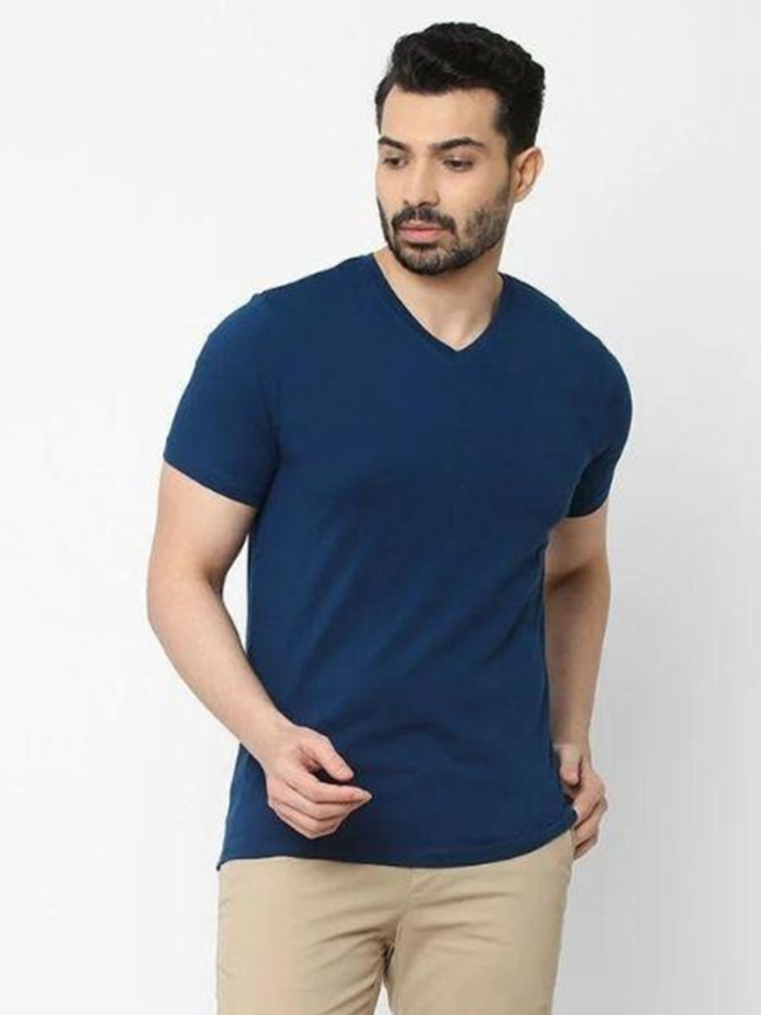 Premium V-Neck Cotton Tee - Image 2