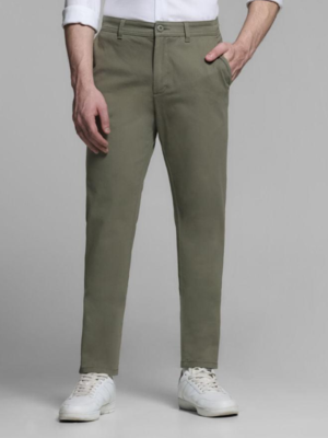 Slim Fit Chino Trousers – Olive Green
