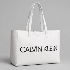 Calvin Klein Large Shopper Bag with Bold Logo in White